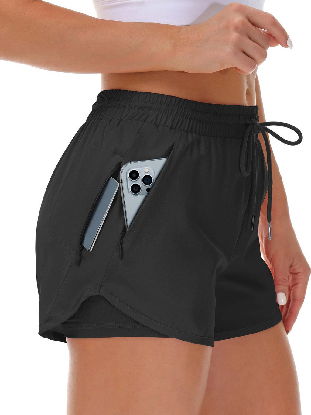 Womens Elastic Fitness Shorts