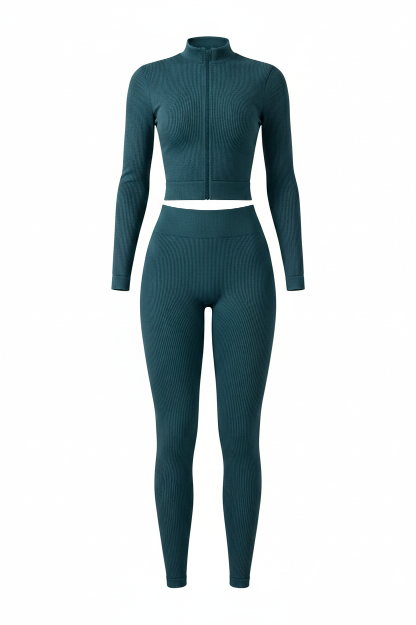 Women's Fitness Set Long Sleeve Jacket and Leggings