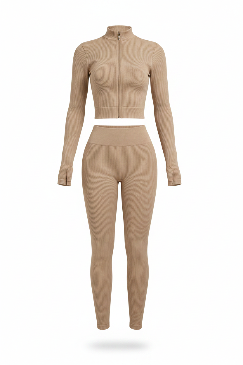 Women's Fitness Set Long Sleeve Jacket and Leggings