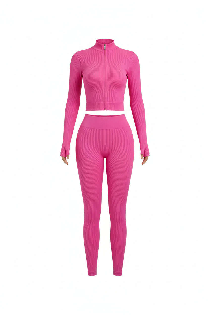 Women's Fitness Set Long Sleeve Jacket and Leggings