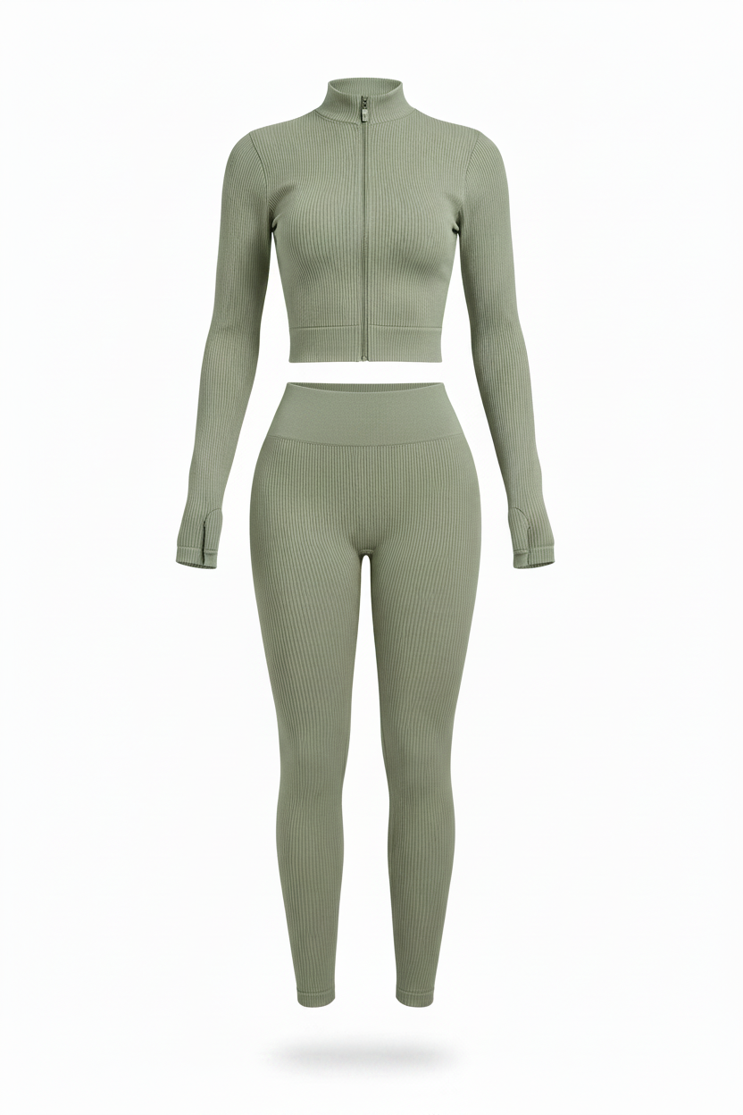Women's Fitness Set Long Sleeve Jacket and Leggings